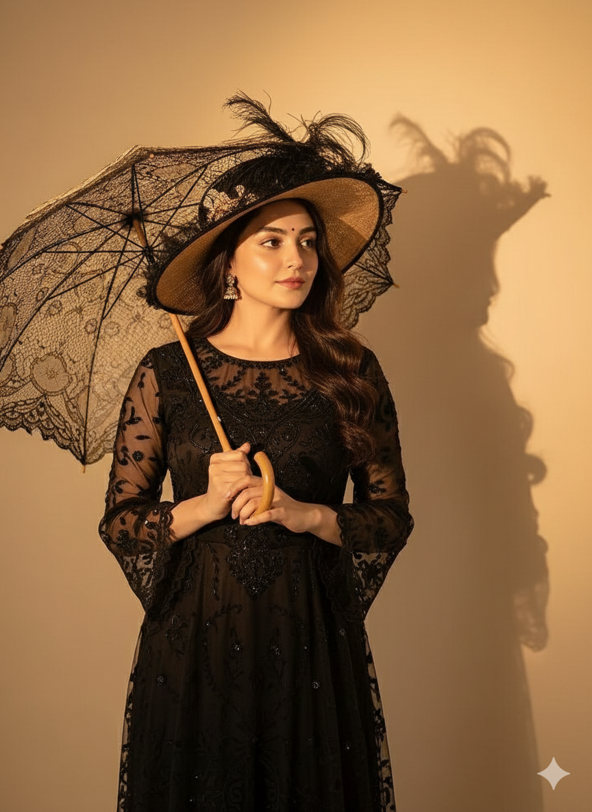 1920 umbrella saree prompt