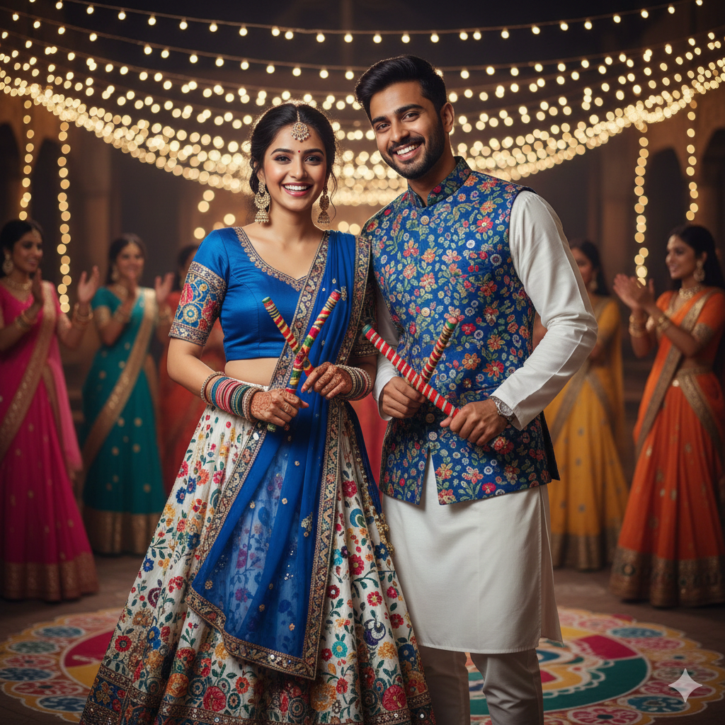 navratri garba Ai Prompt For couple