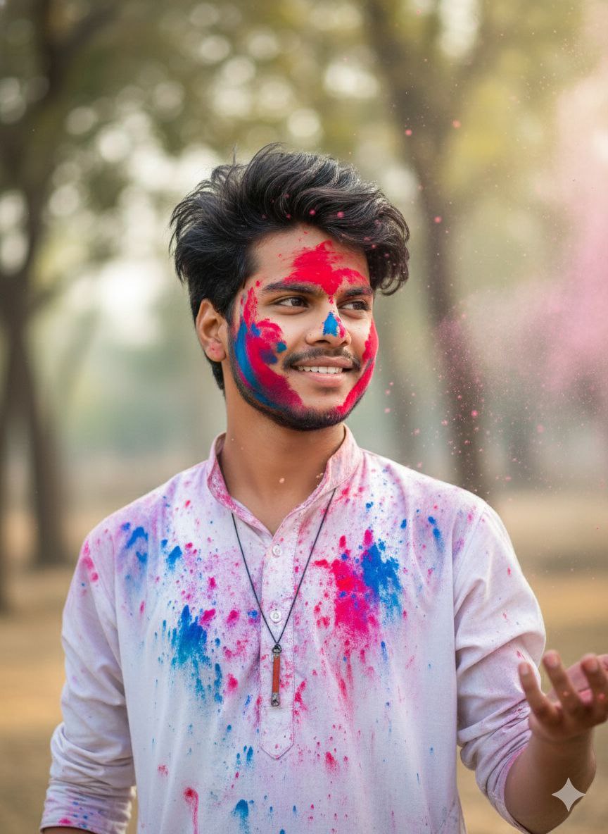 Ai prompt for boy of holi festival