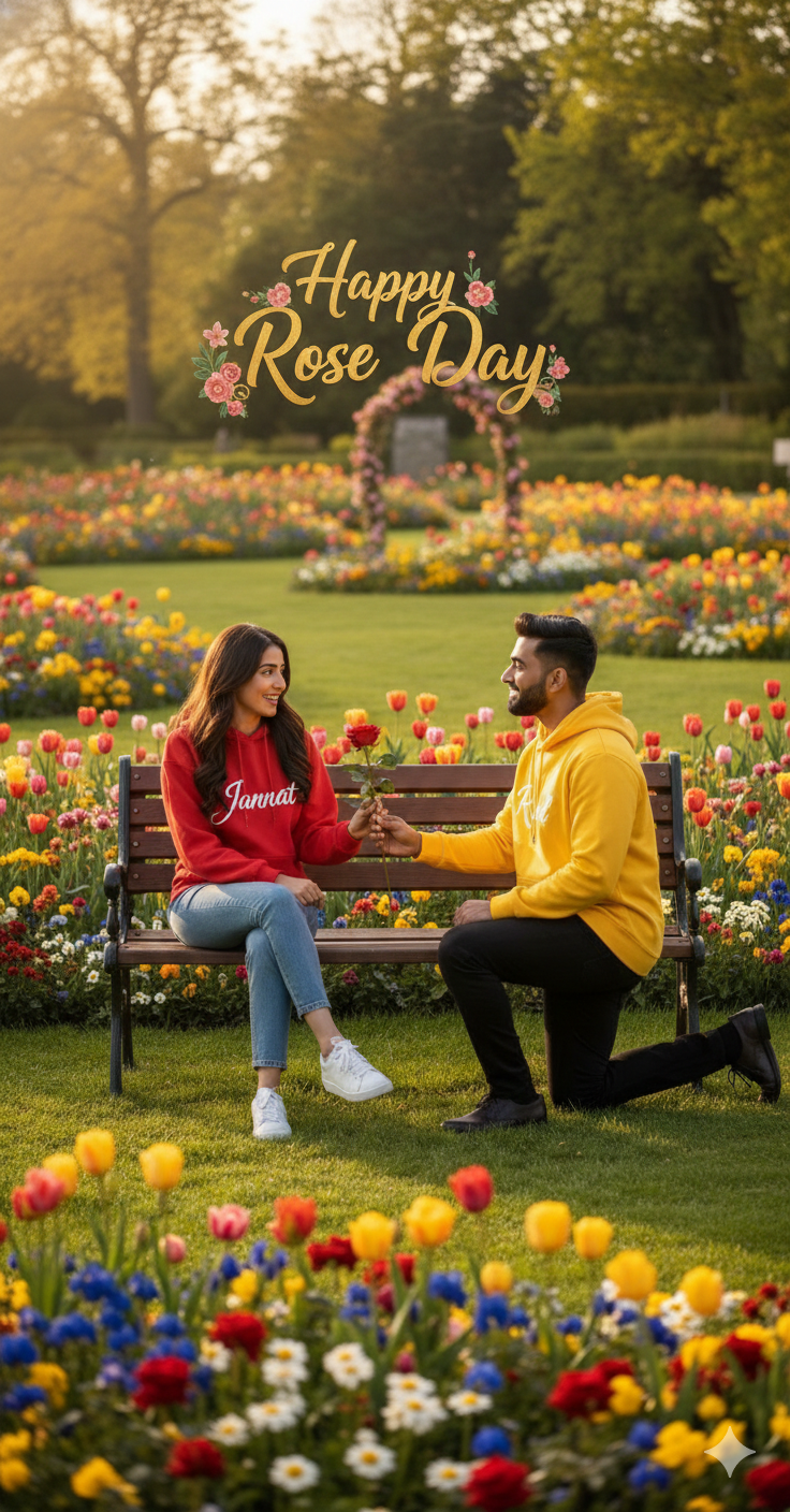 Happy Rose Day couple Ai Prompt