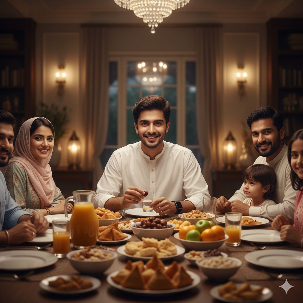 Ramadan ai prompt for family iftar party